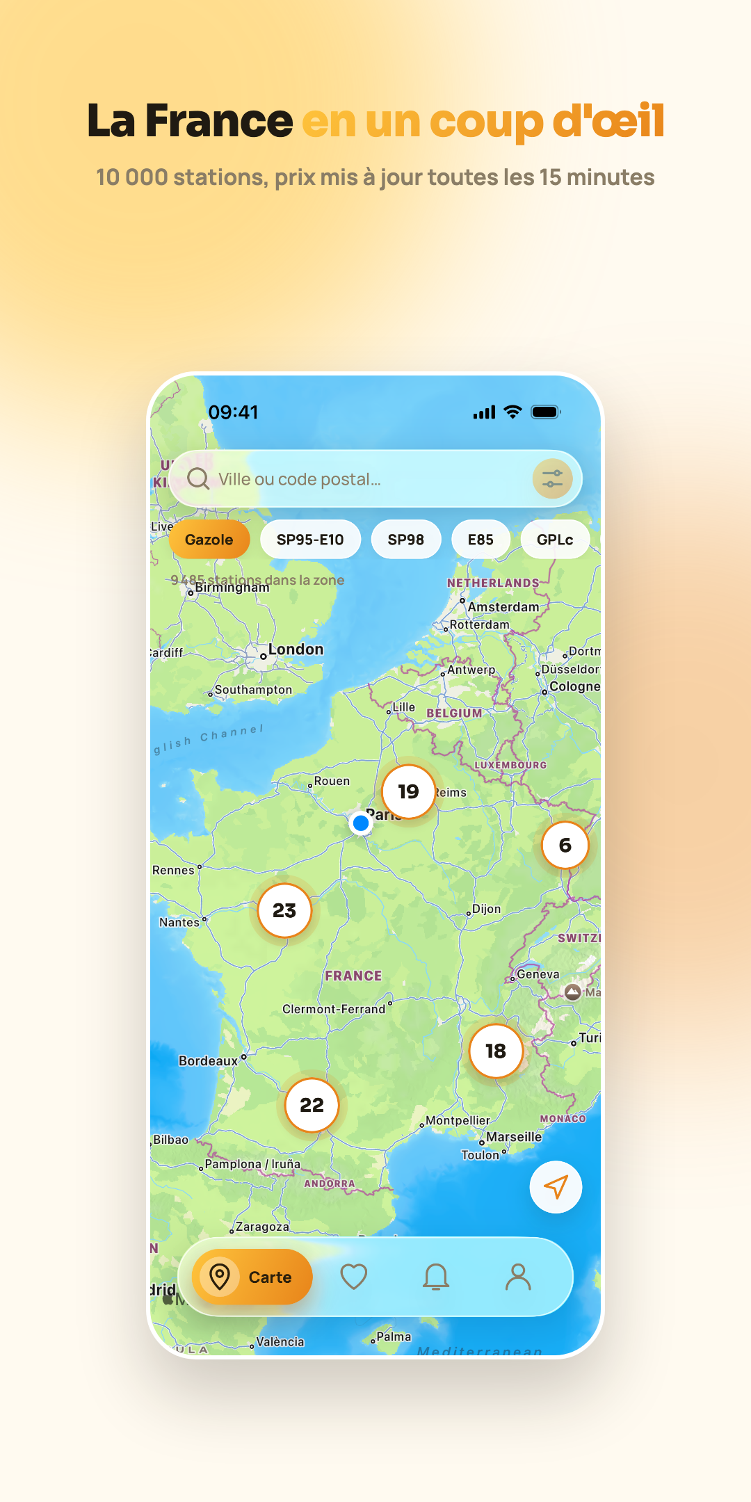 Carte de France des stations
