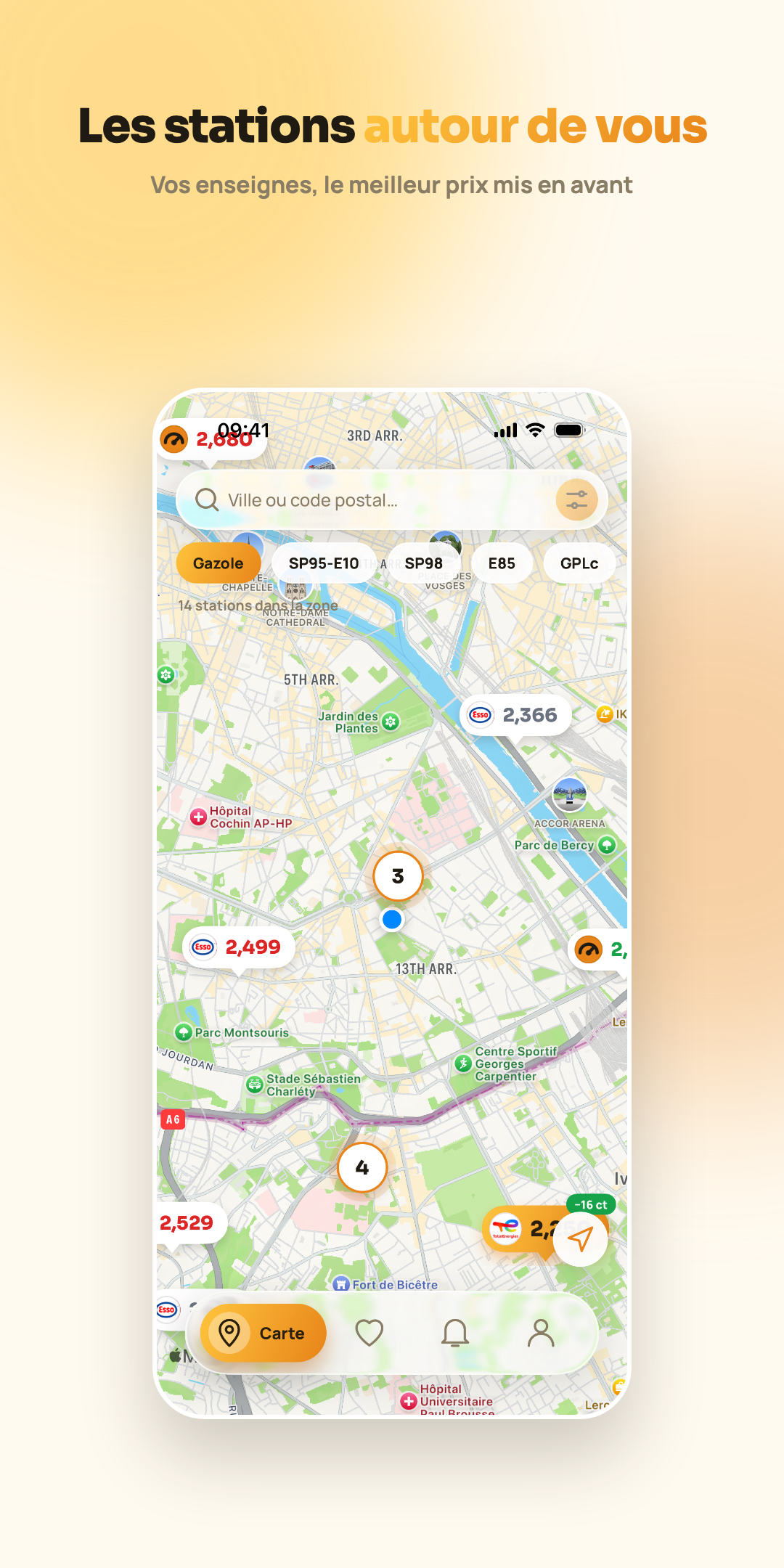 Stations autour de vous avec les prix
